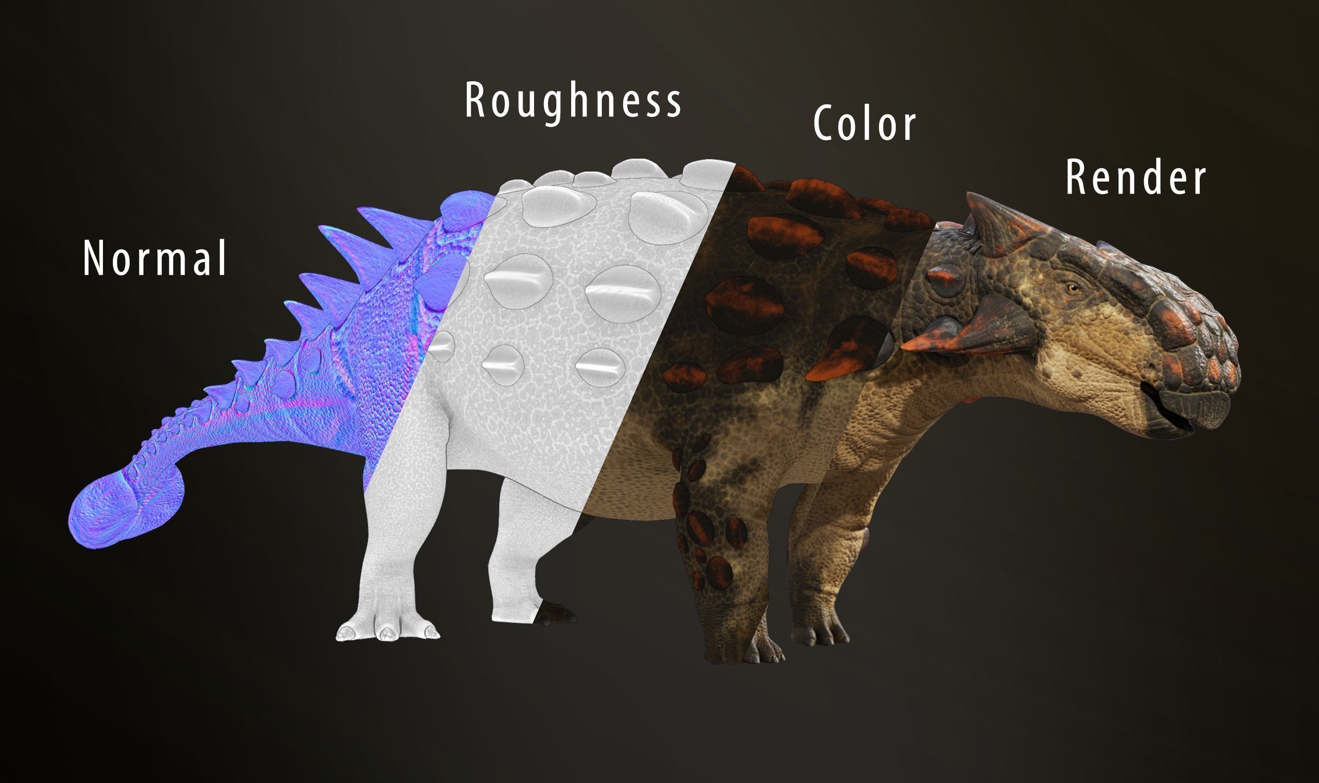 Ankylosaurus Rig asset Low-poly 3D model_8