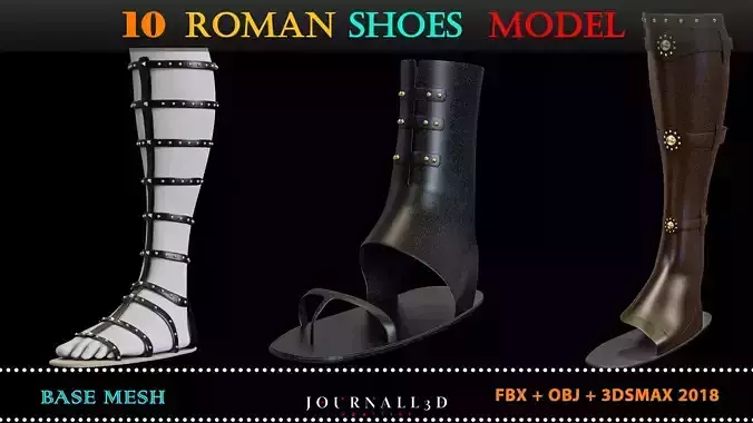 10 roman shoes basemesh