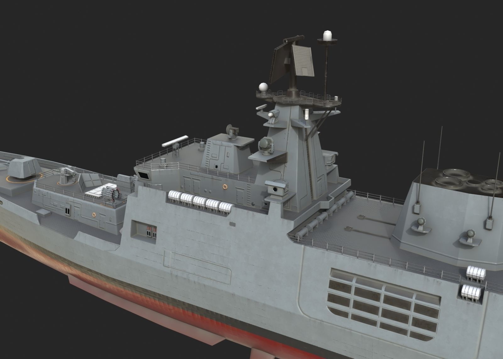 INS Shivalik-class Frigate Type P17 Project 17 Frigate Low-poly 3D model_6