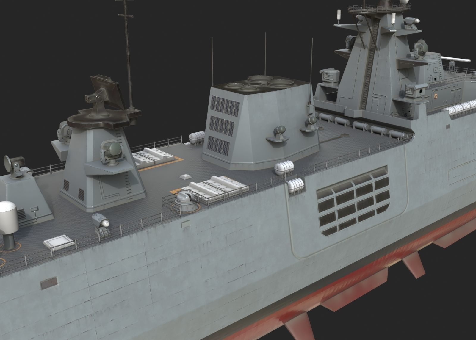 INS Shivalik-class Frigate Type P17 Project 17 Frigate Low-poly 3D model_9