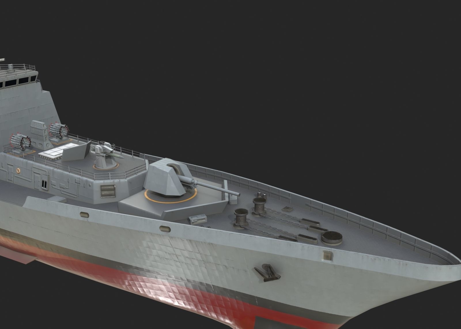 INS Shivalik-class Frigate Type P17 Project 17 Frigate Low-poly 3D model_13