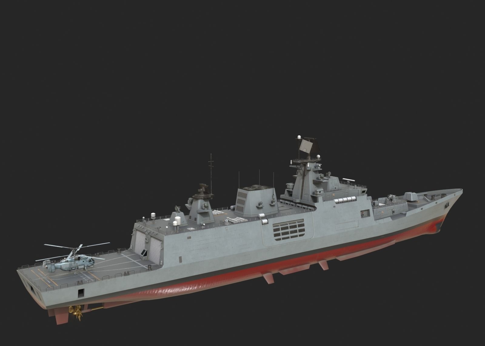 INS Shivalik-class Frigate Type P17 Project 17 Frigate Low-poly 3D model_3
