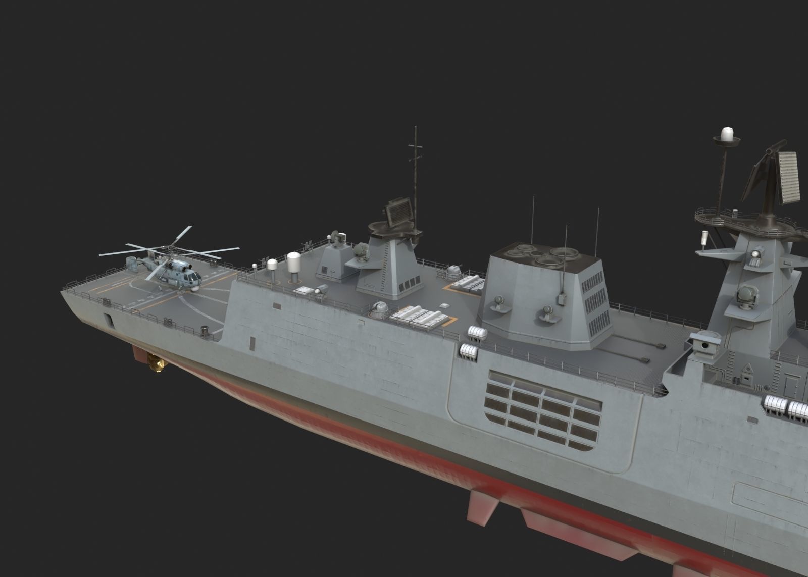 INS Shivalik-class Frigate Type P17 Project 17 Frigate Low-poly 3D model_14