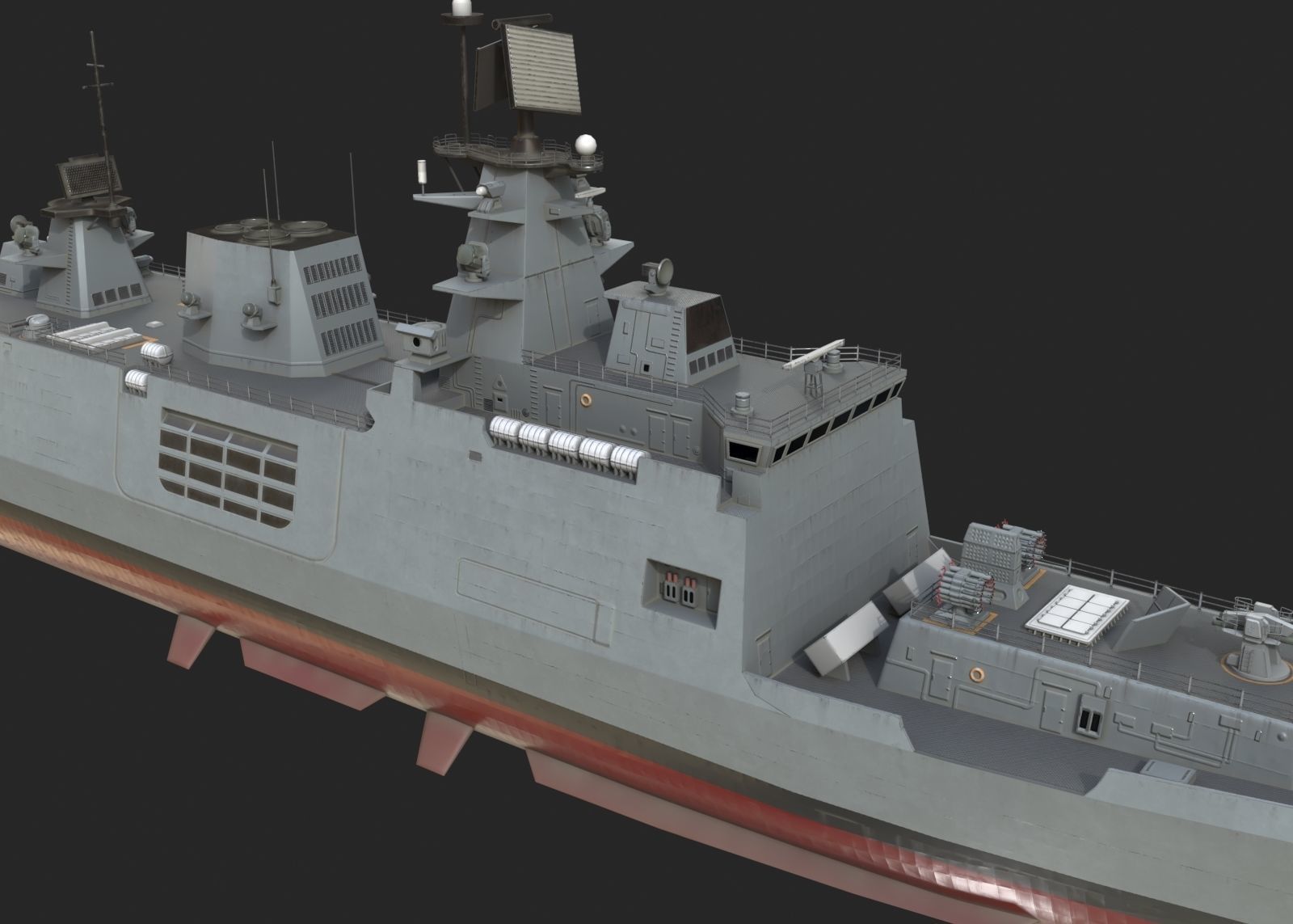 INS Shivalik-class Frigate Type P17 Project 17 Frigate Low-poly 3D model_12
