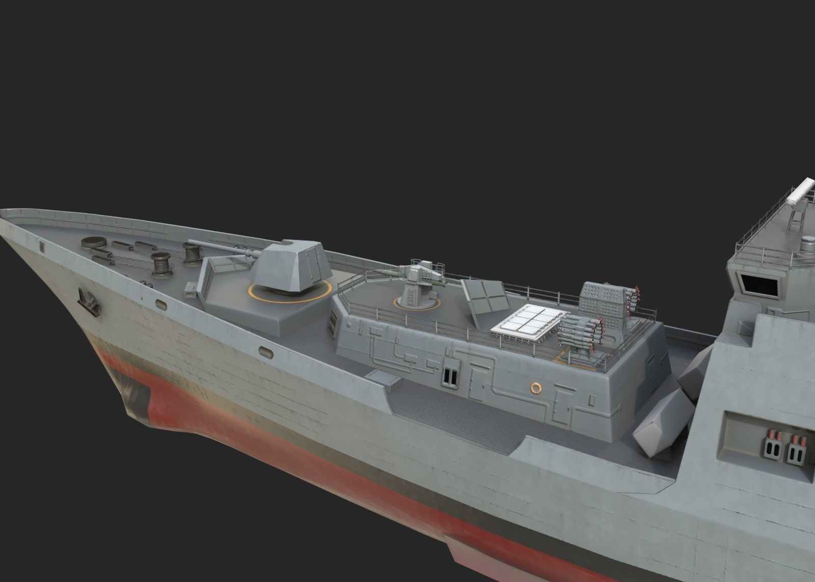 INS Shivalik-class Frigate Type P17 Project 17 Frigate Low-poly 3D model_5