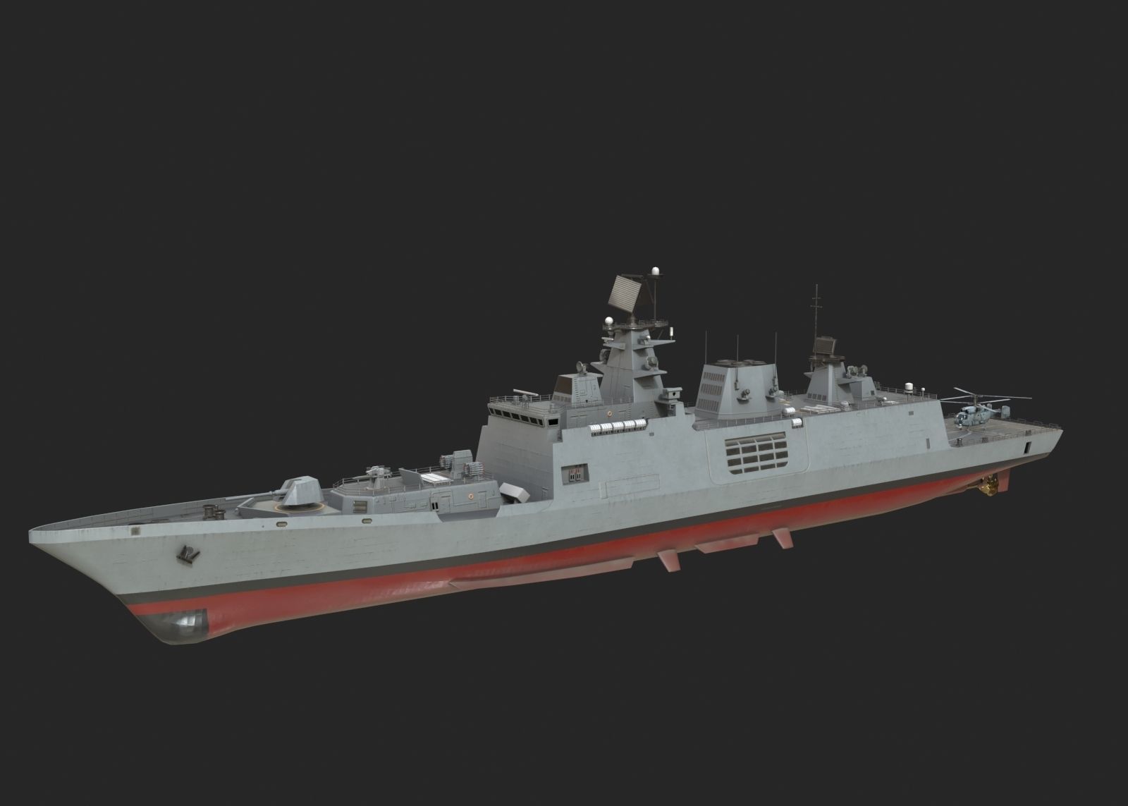 INS Shivalik-class Frigate Type P17 Project 17 Frigate Low-poly 3D model_1