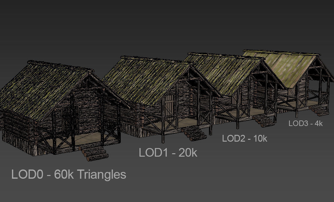Hunter Log Cabine Low-poly 3D model_2