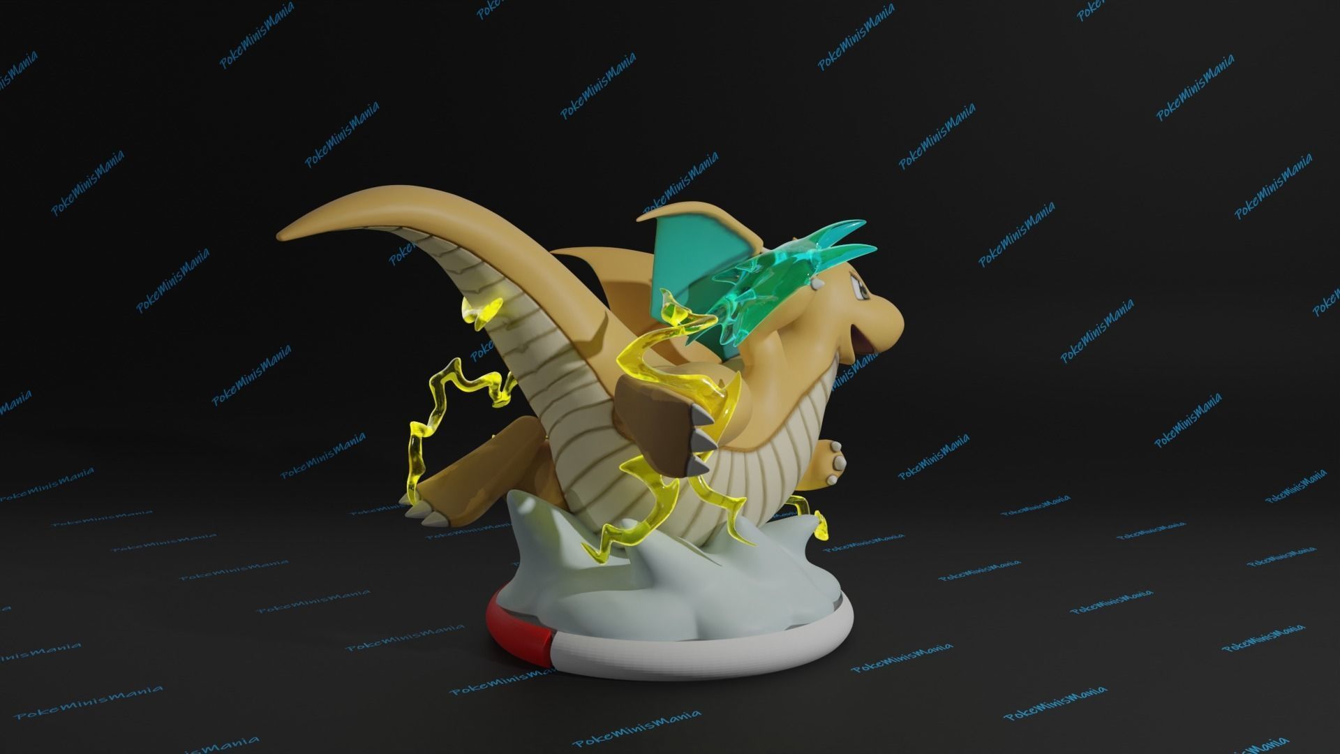 Dragonite presupported 3D print model 3D print model_3