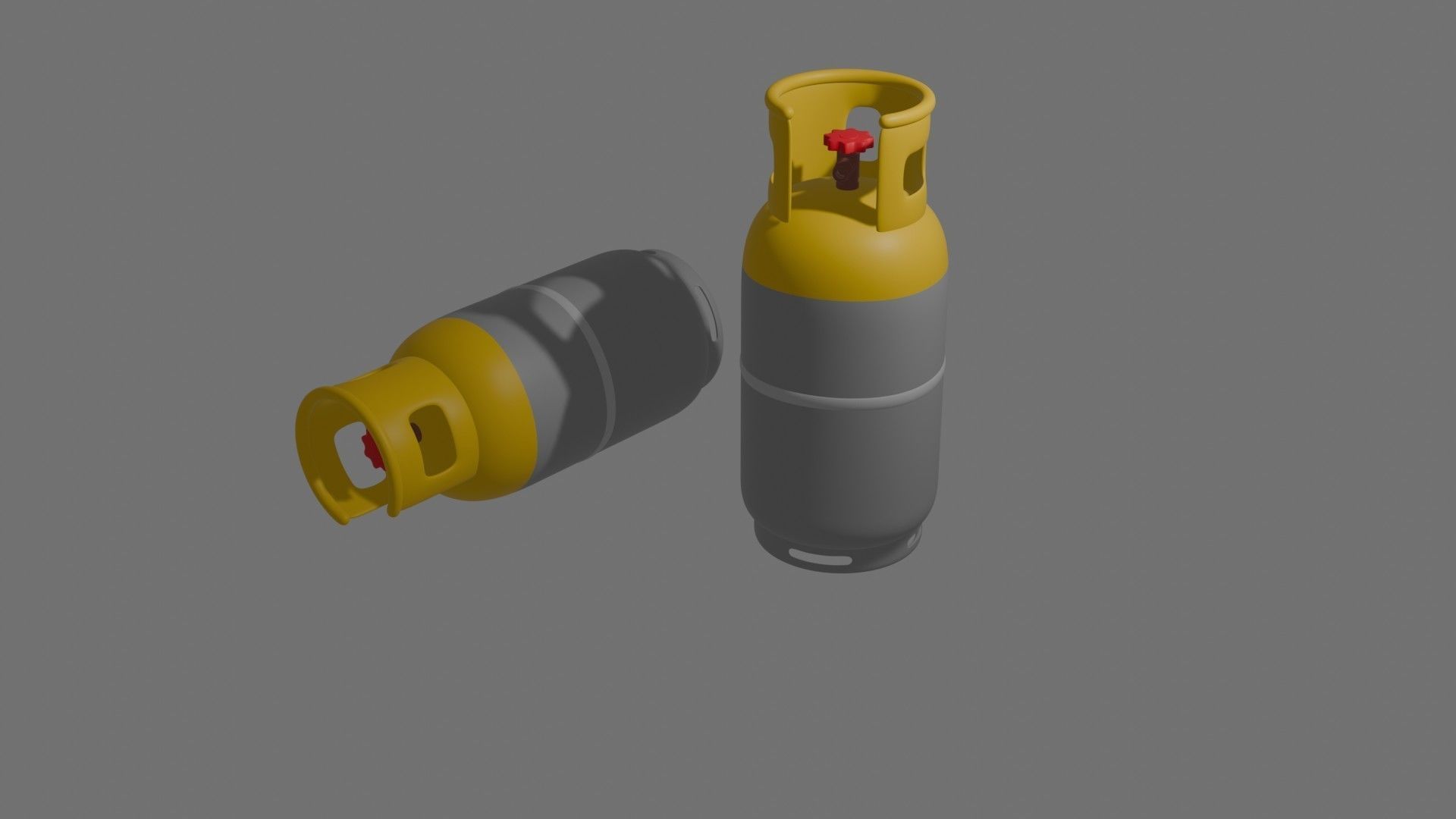 Gas Cylinder Low-poly 3D model_2