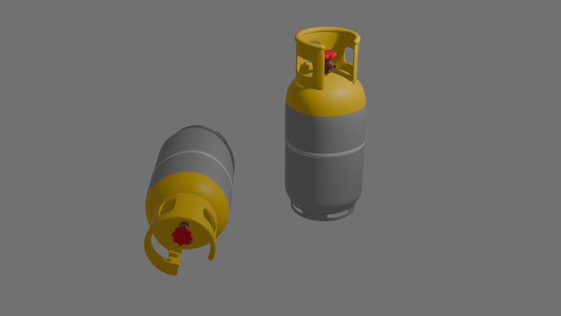 Gas Cylinder Low-poly 3D model_8