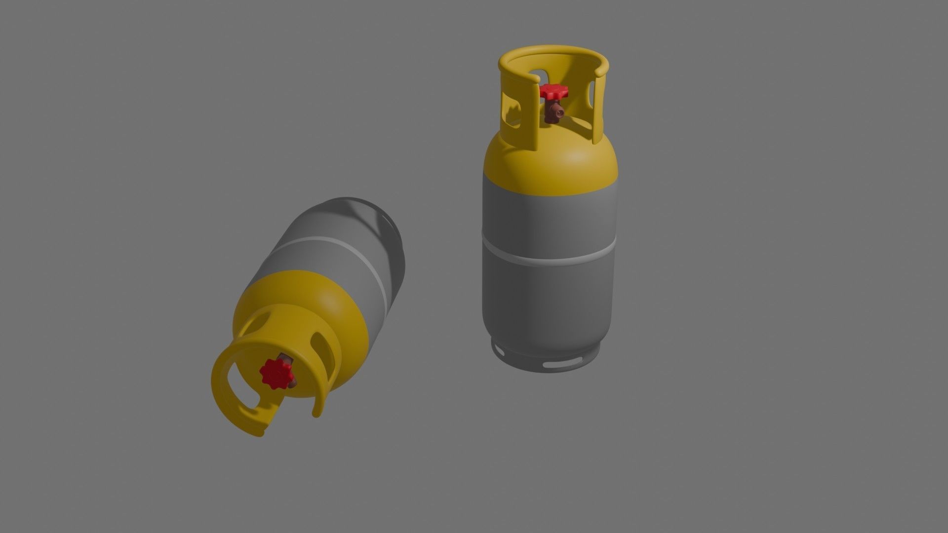 Gas Cylinder Low-poly 3D model_7