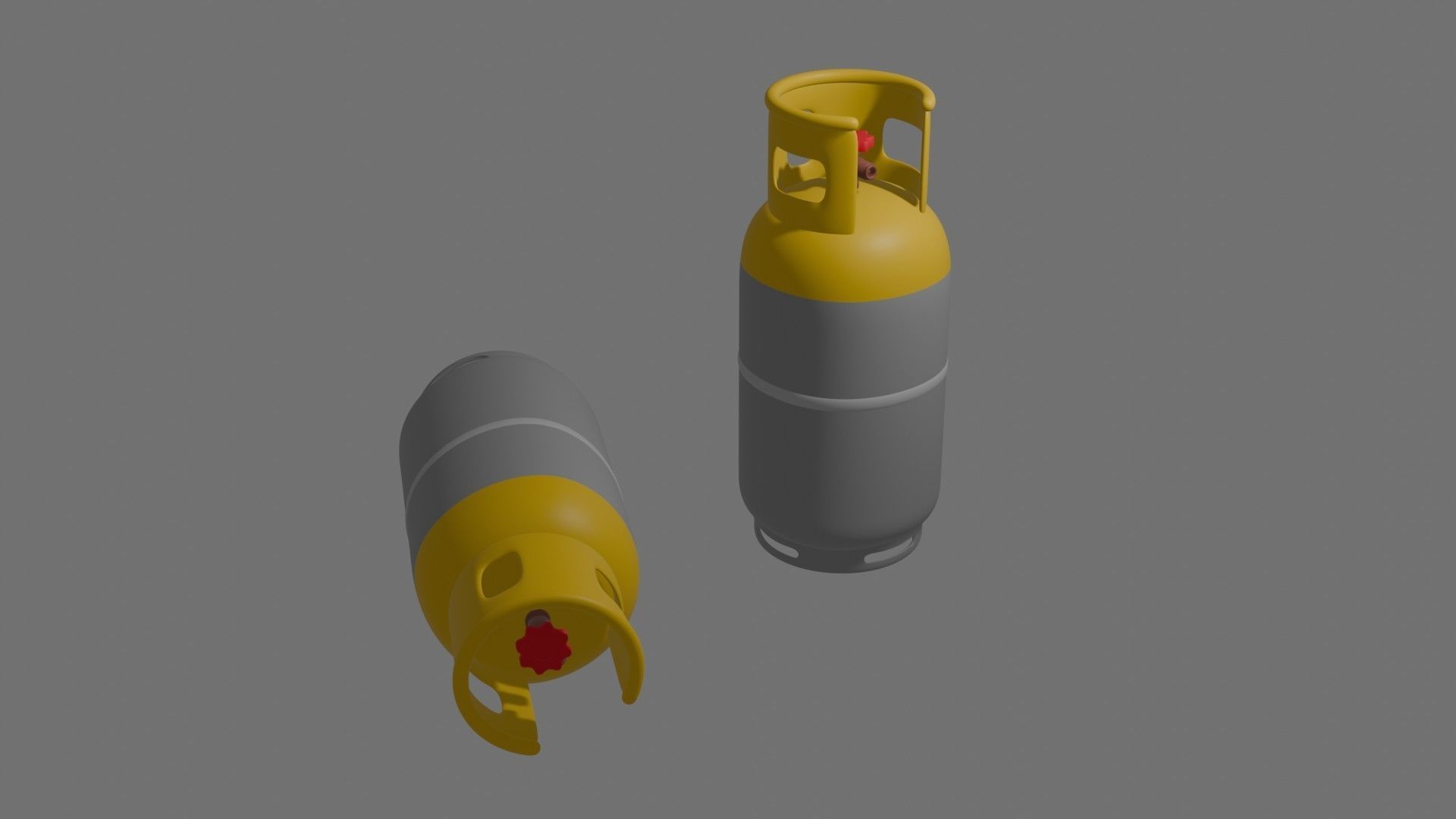 Gas Cylinder Low-poly 3D model_9