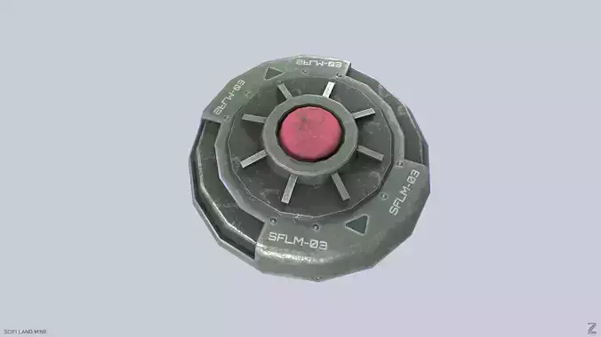 Sci fi land mine Low-poly 3D model Sci fi land mine Low-poly 3D model