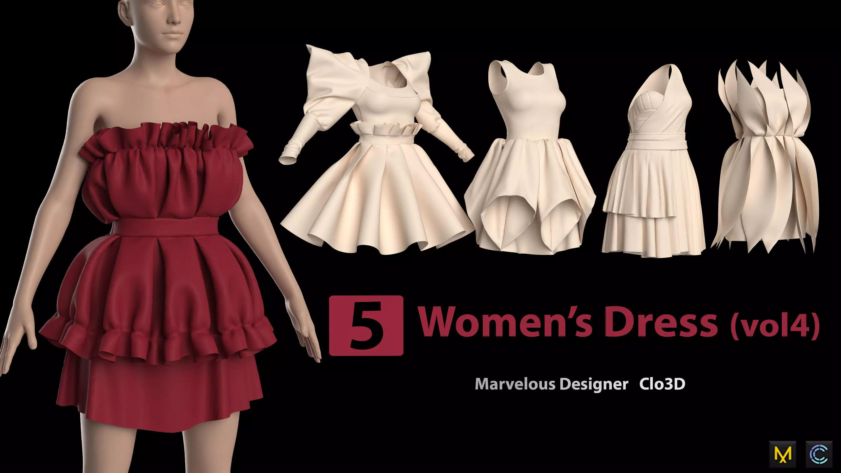 5 Womens Dress -vol4 3D model