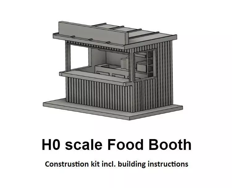 Food Booth - H0 Scale 3D print model_0