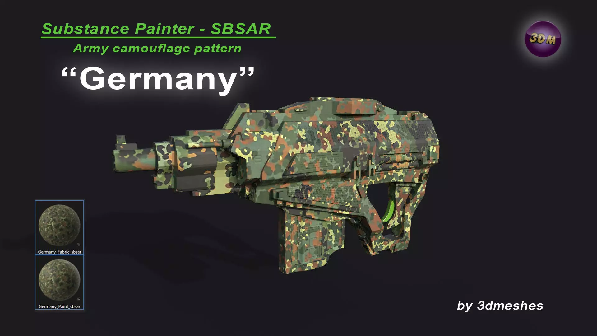 Germany - Army Camouflage Pattern - SBSAR Material 3D model