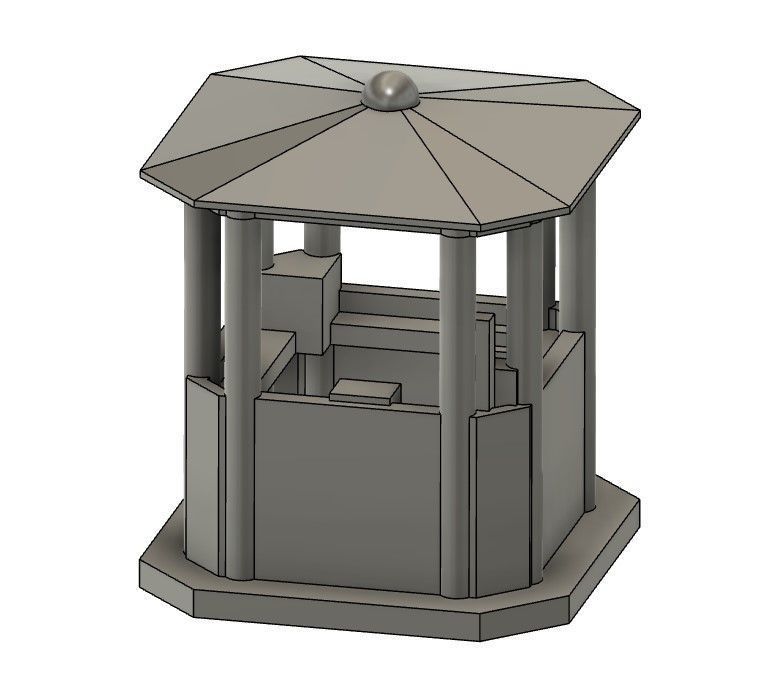 Little Booth - H0 Scale 3D print model_1