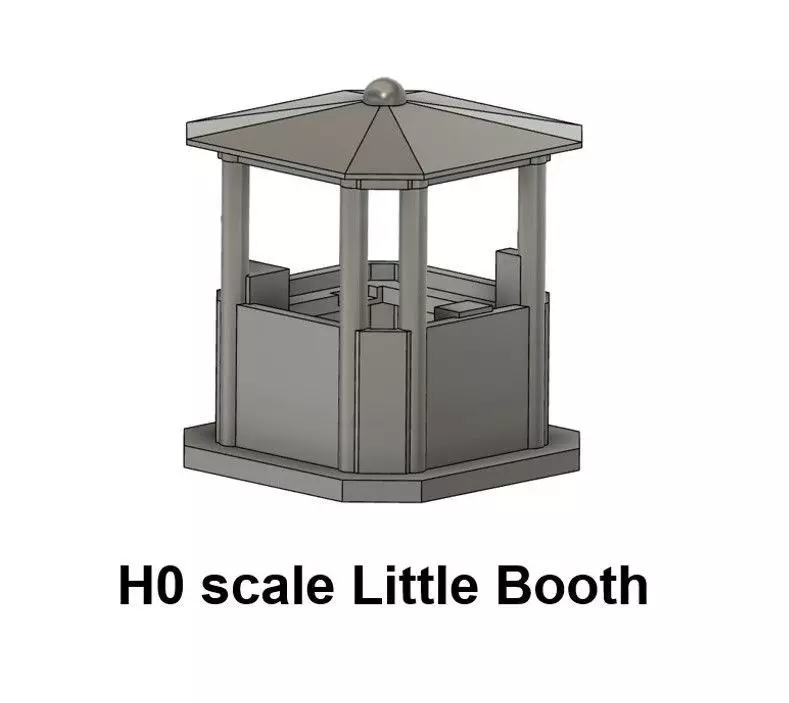 Little Booth - H0 Scale 3D print model_0