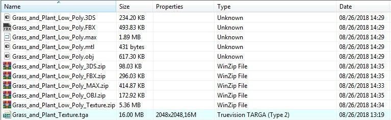 Grass and Plant Low Poly Low-poly 3D model_9
