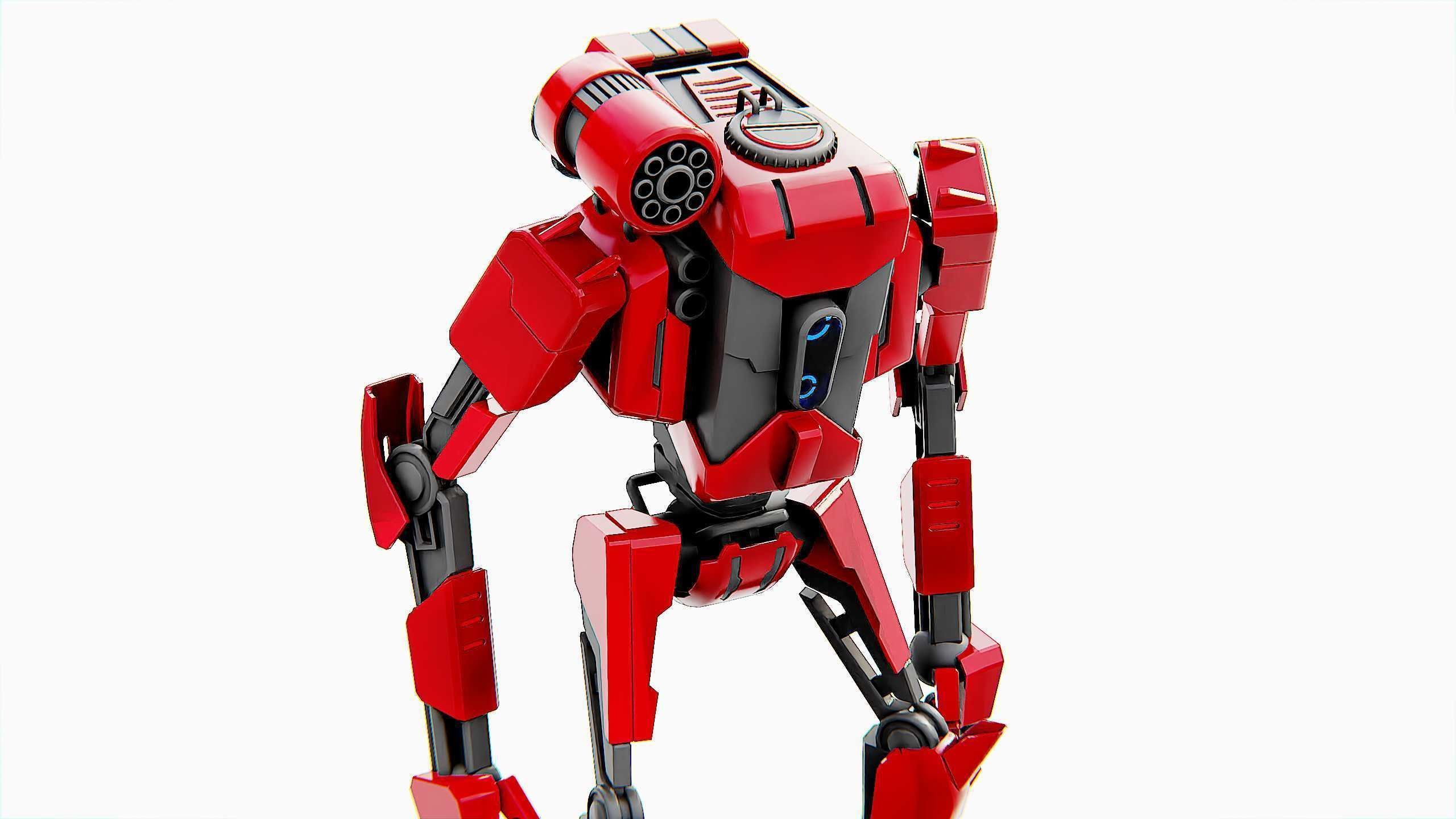 COMBAT DROID K-25 Rigged for Unreal Engine - Unity - MIXAMO  3D model_21