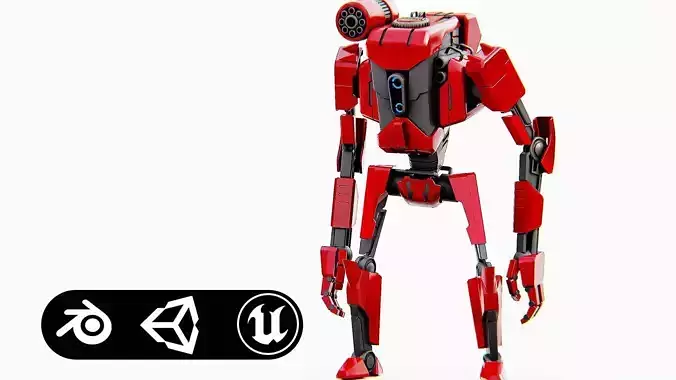 COMBAT DROID K-25 Rigged for Unreal Engine - Unity - MIXAMO  3D model