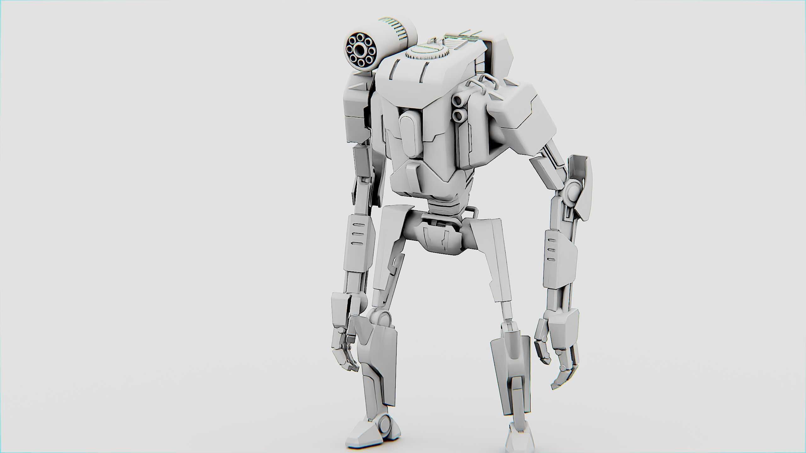 COMBAT DROID K-25 Rigged for Unreal Engine - Unity - MIXAMO  3D model_32
