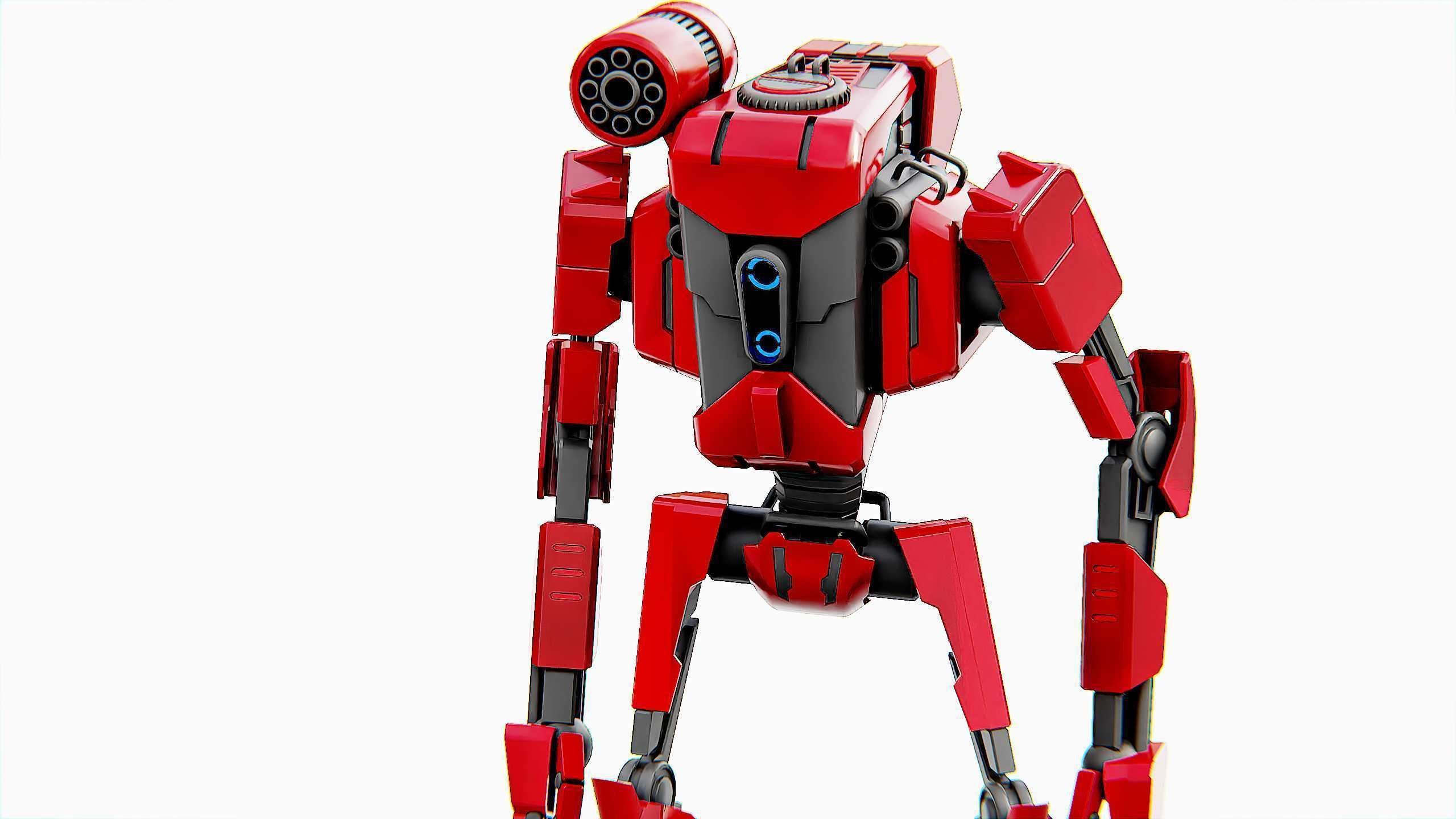 COMBAT DROID K-25 Rigged for Unreal Engine - Unity - MIXAMO  3D model_20