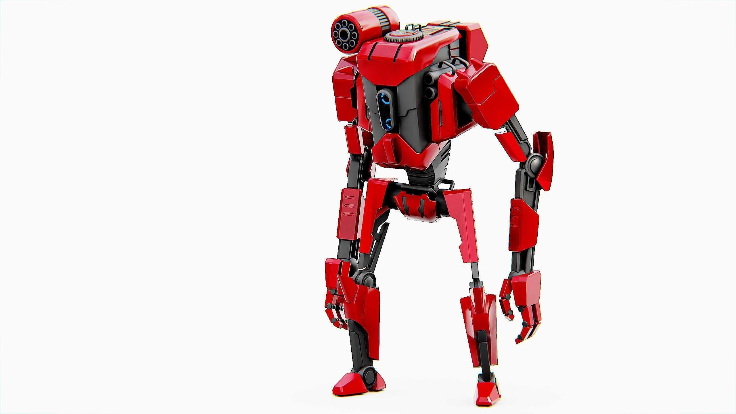 COMBAT DROID K-25 Rigged for Unreal Engine - Unity - MIXAMO  3D model_19