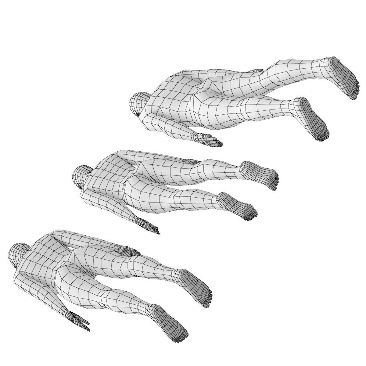 Natural Male and Female in Rest Pose Base Mesh 3D model_19