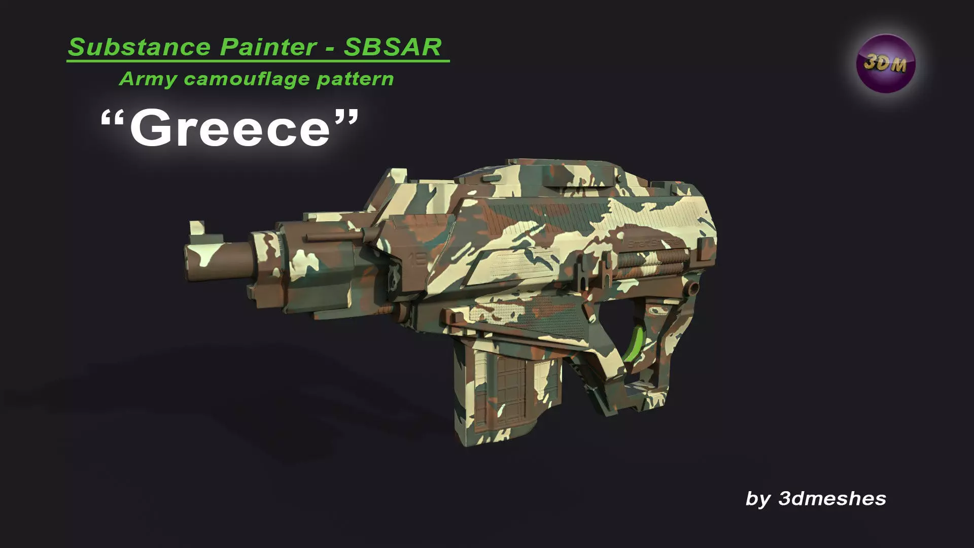 Greece - Army Camouflage Pattern - SBSAR Material 3D model