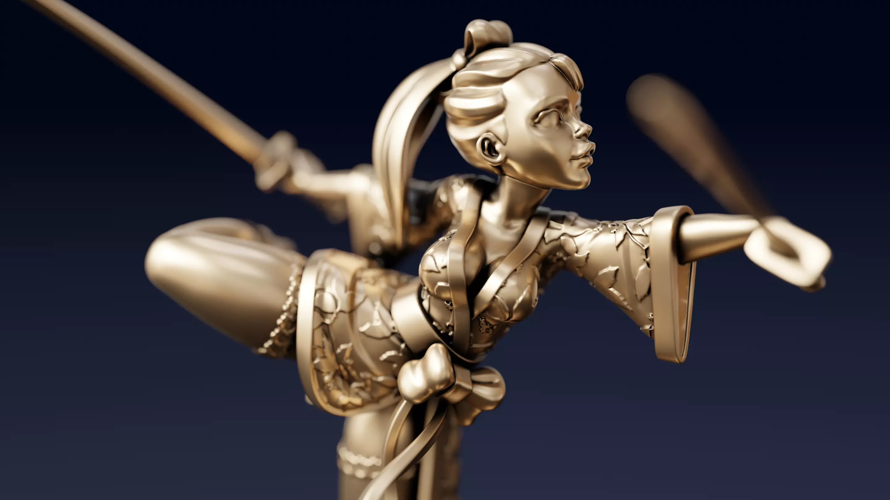 Girl Samurai 3D print model