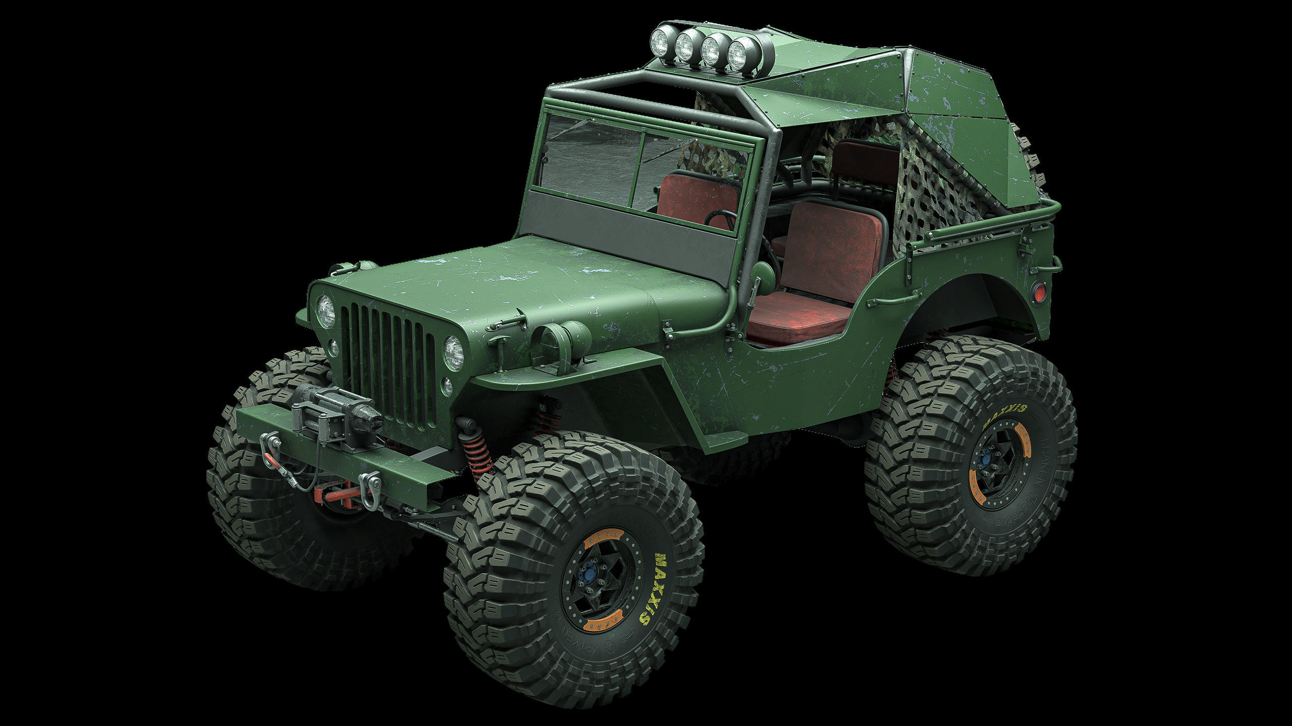 Willys Monster Low-poly 3D model_8