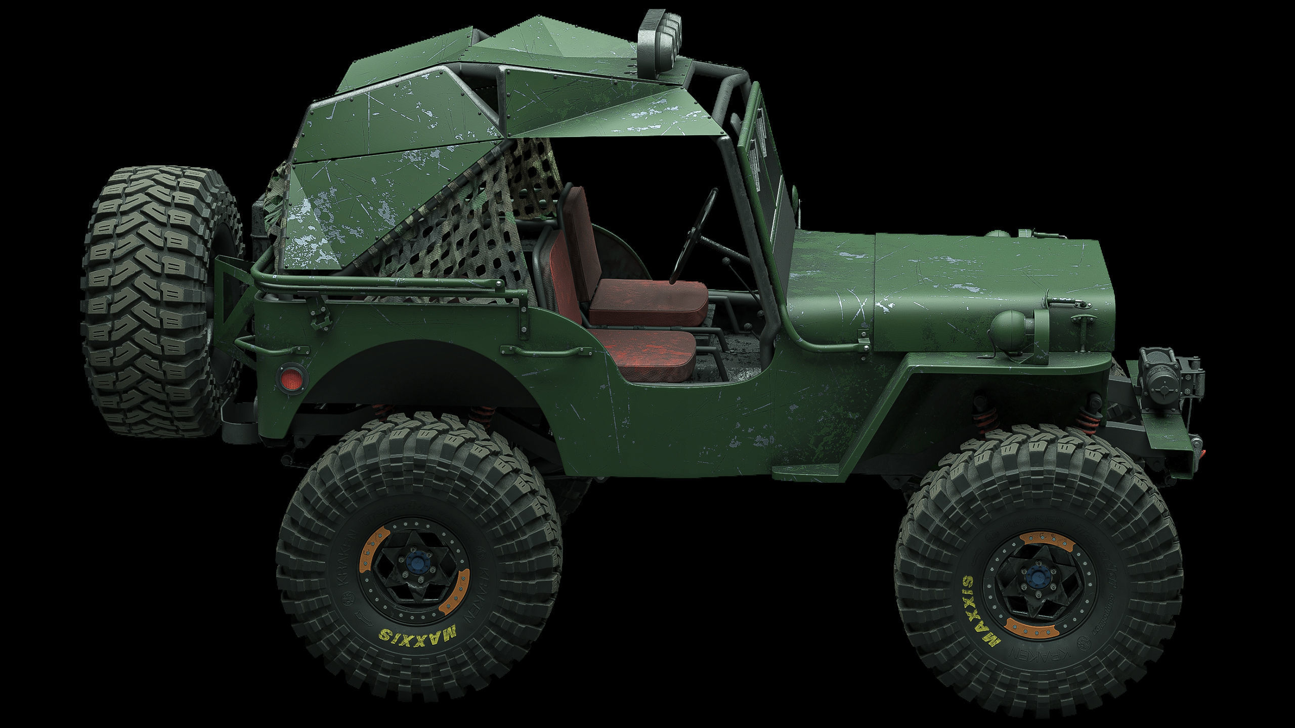 Willys Monster Low-poly 3D model_11