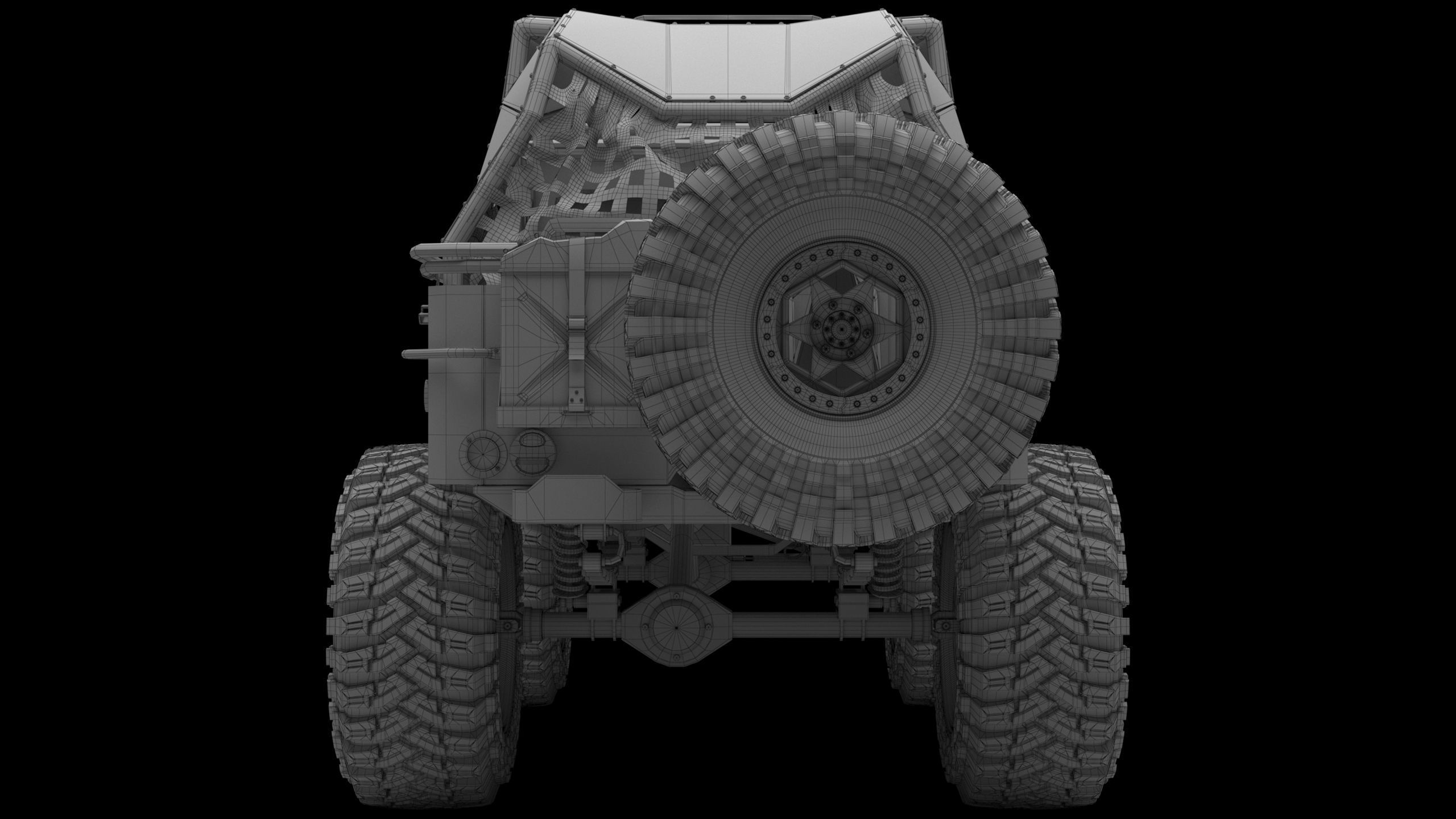 Willys Monster Low-poly 3D model_17