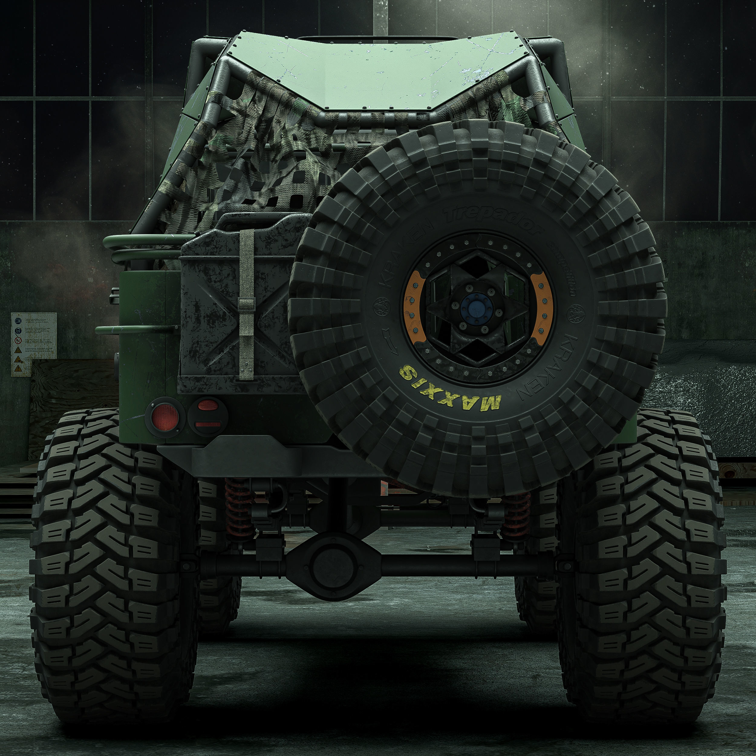 Willys Monster Low-poly 3D model_5