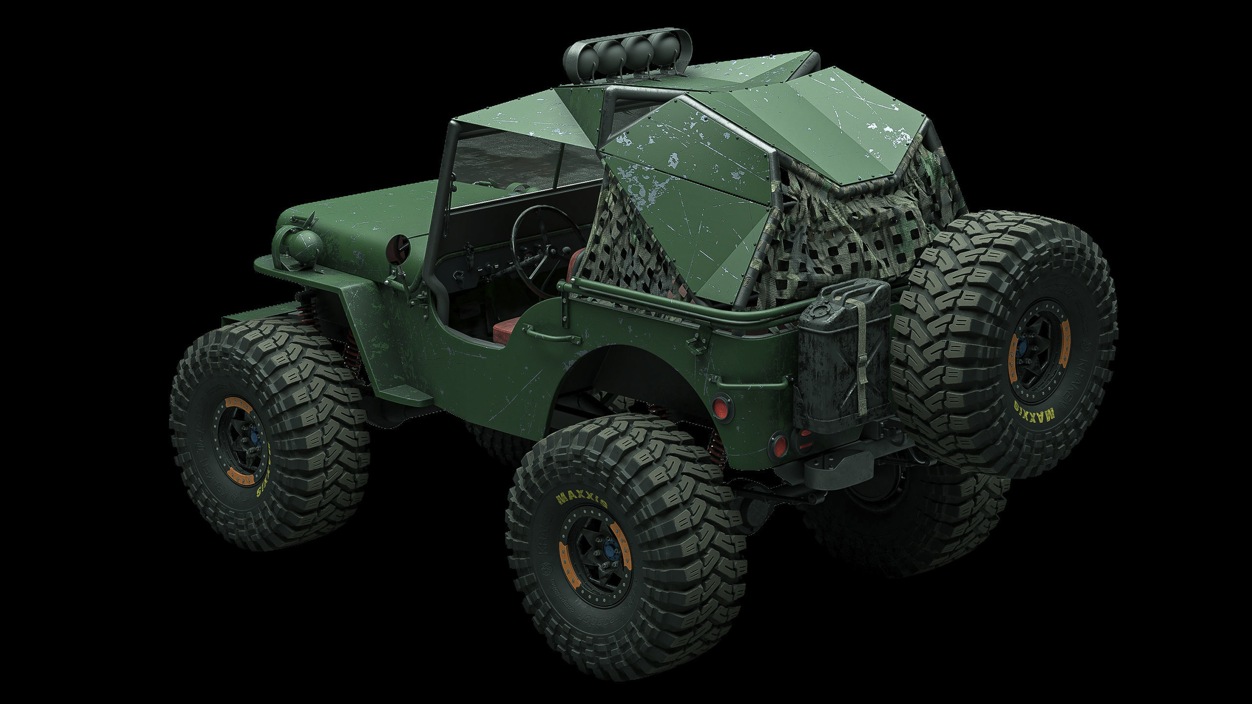 Willys Monster Low-poly 3D model_9