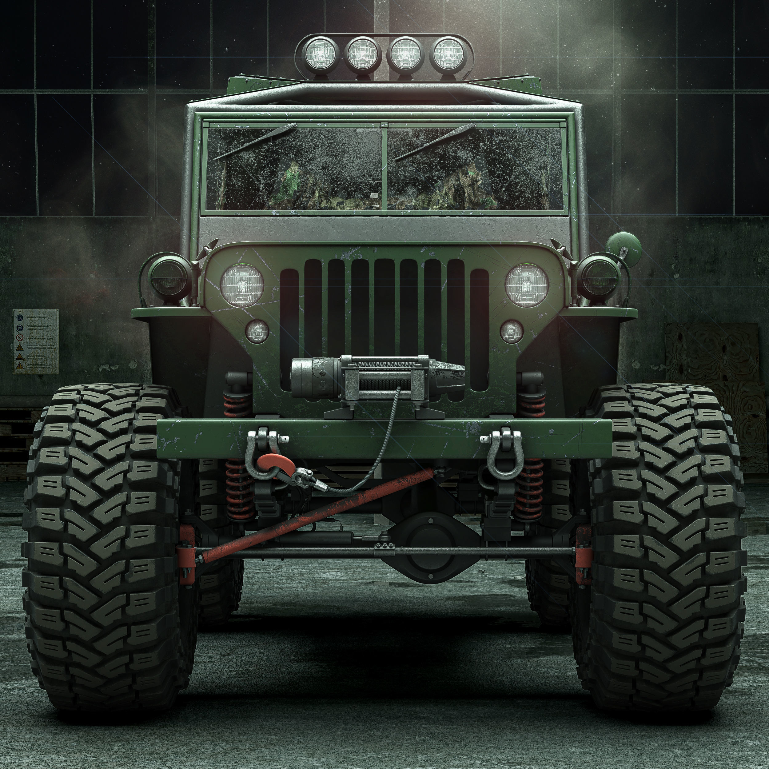 Willys Monster Low-poly 3D model_6