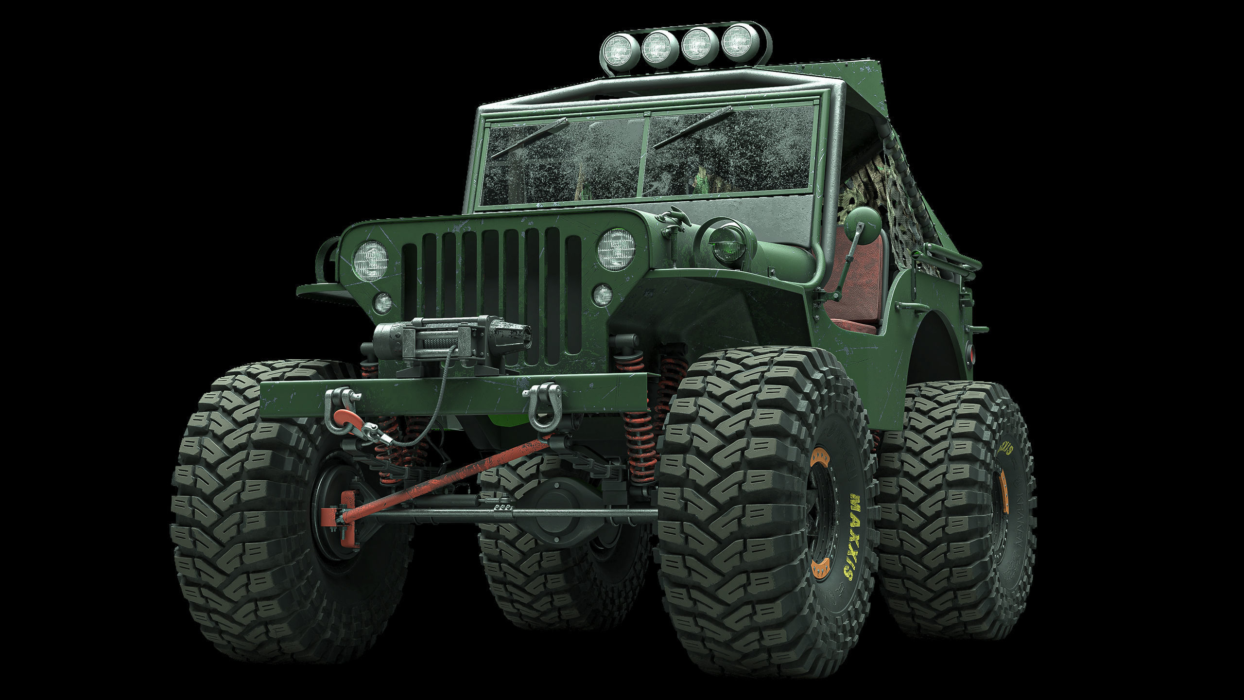 Willys Monster Low-poly 3D model_10