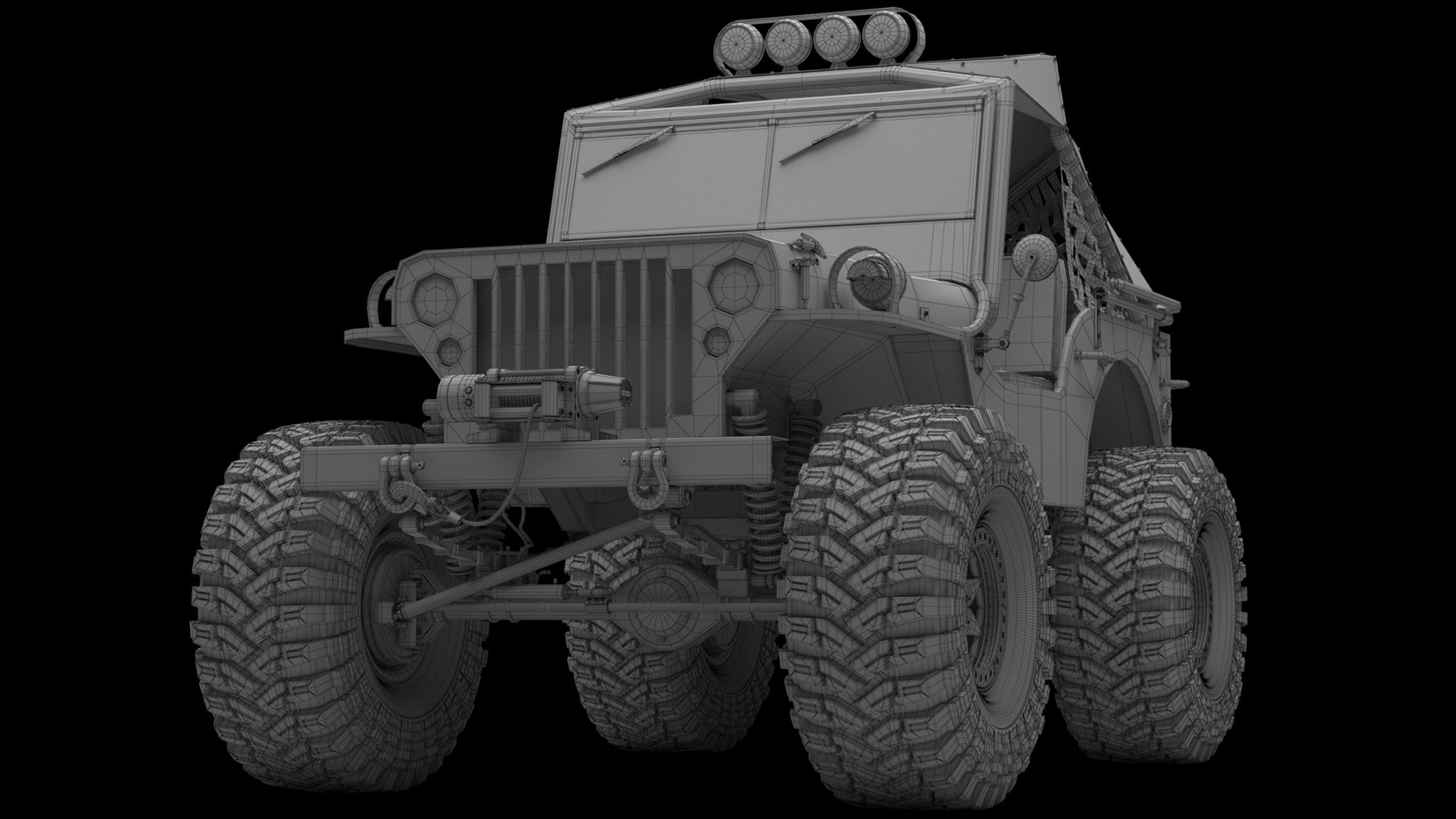 Willys Monster Low-poly 3D model_19