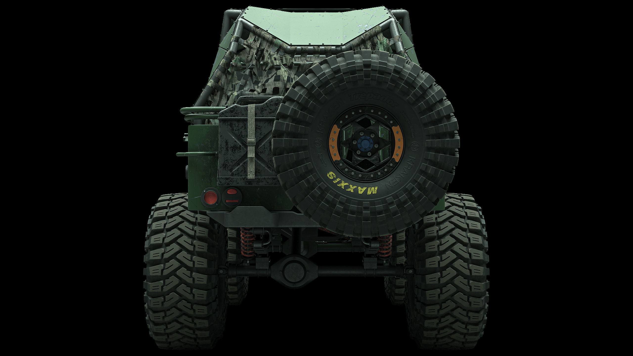 Willys Monster Low-poly 3D model_13