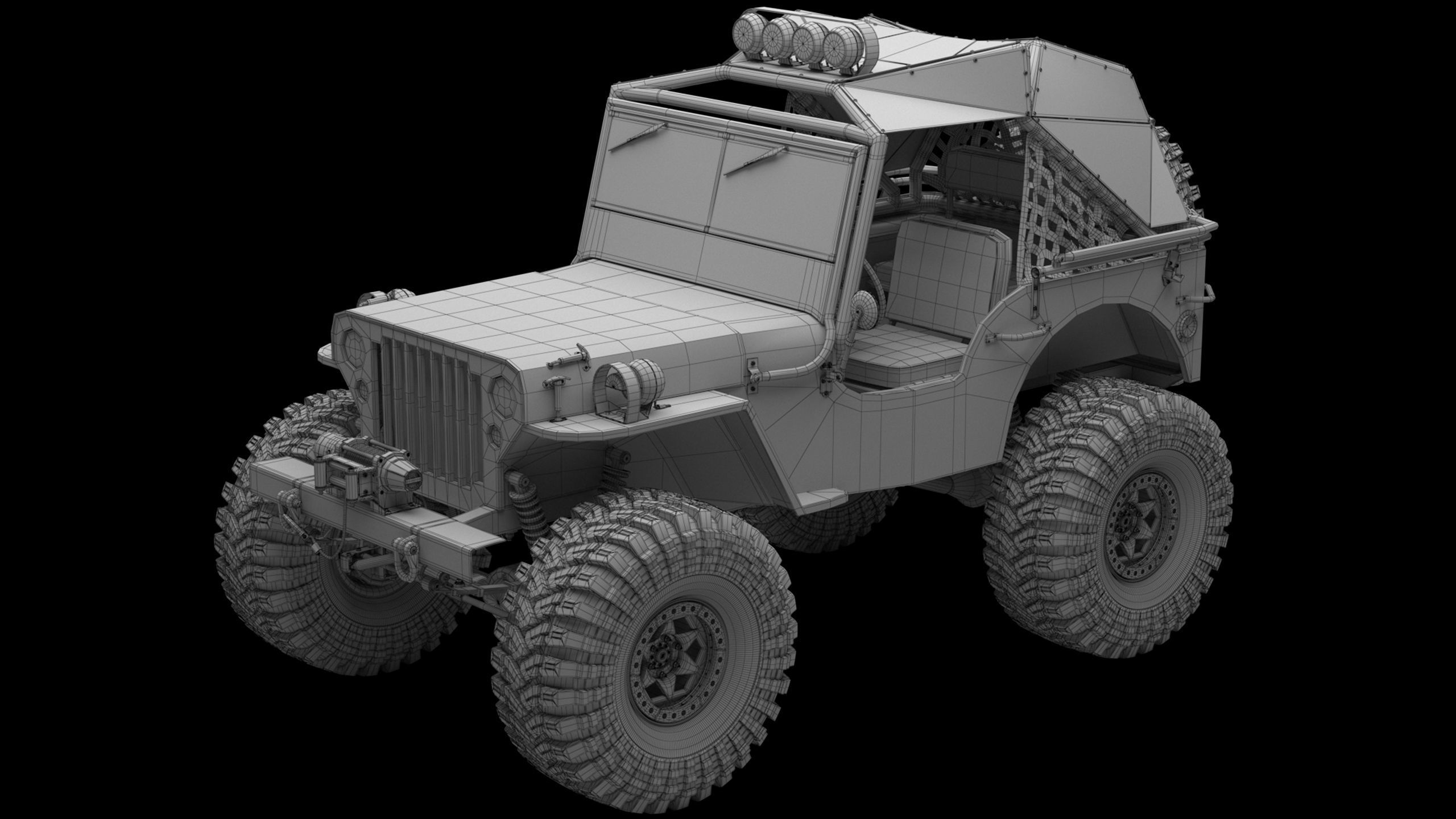 Willys Monster Low-poly 3D model_15