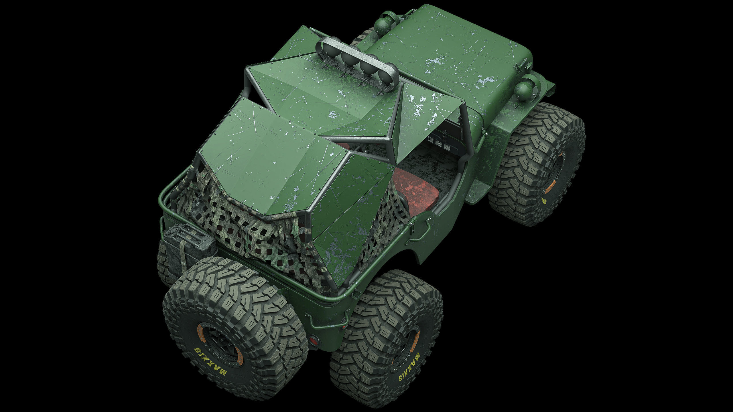 Willys Monster Low-poly 3D model_12