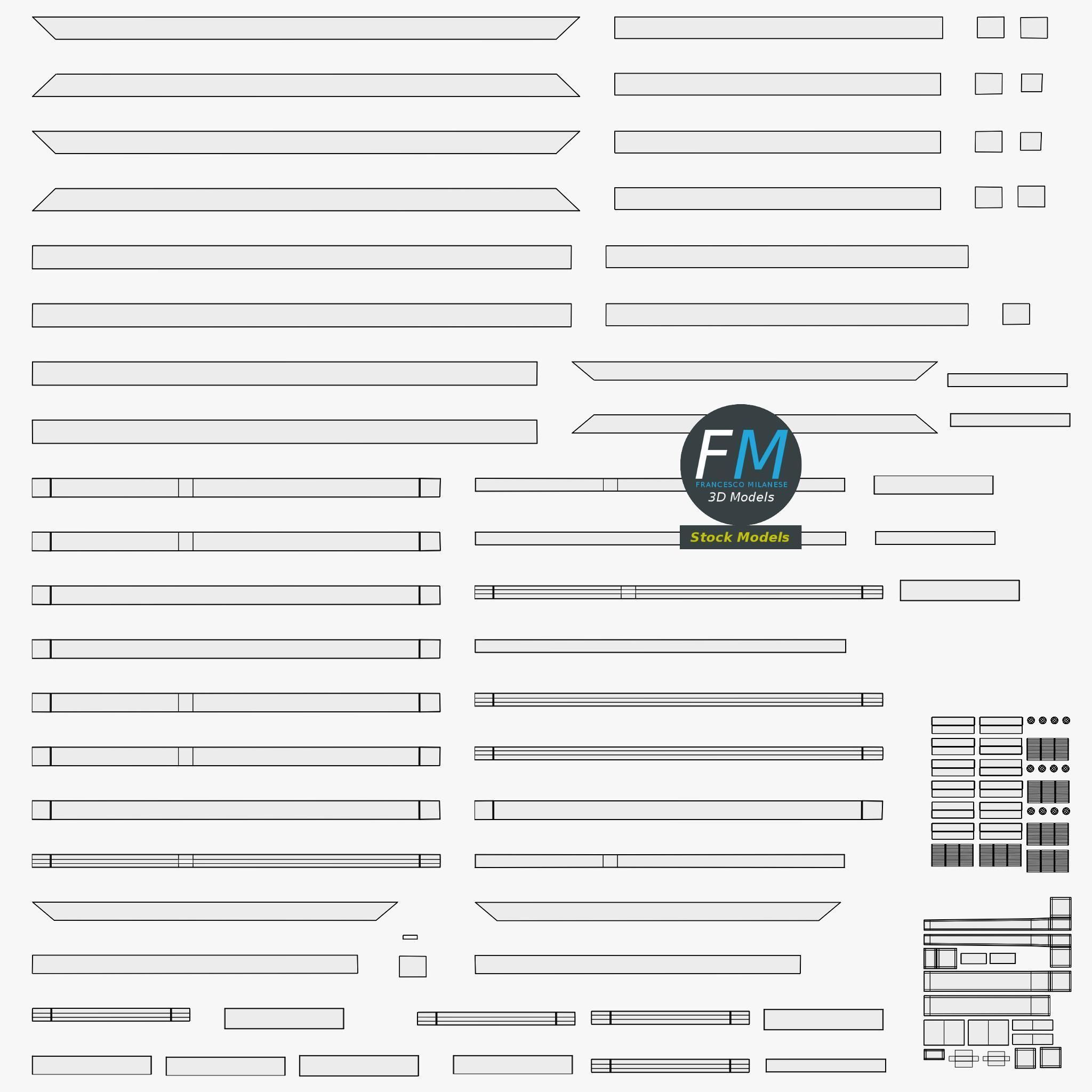 Double window with transom 3D model_11