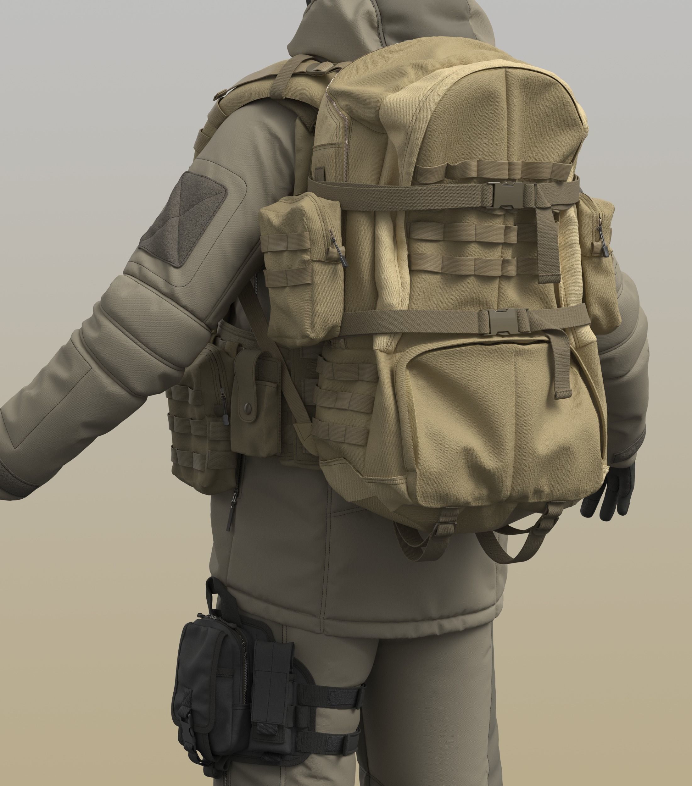 Military Backpack 3D model_5