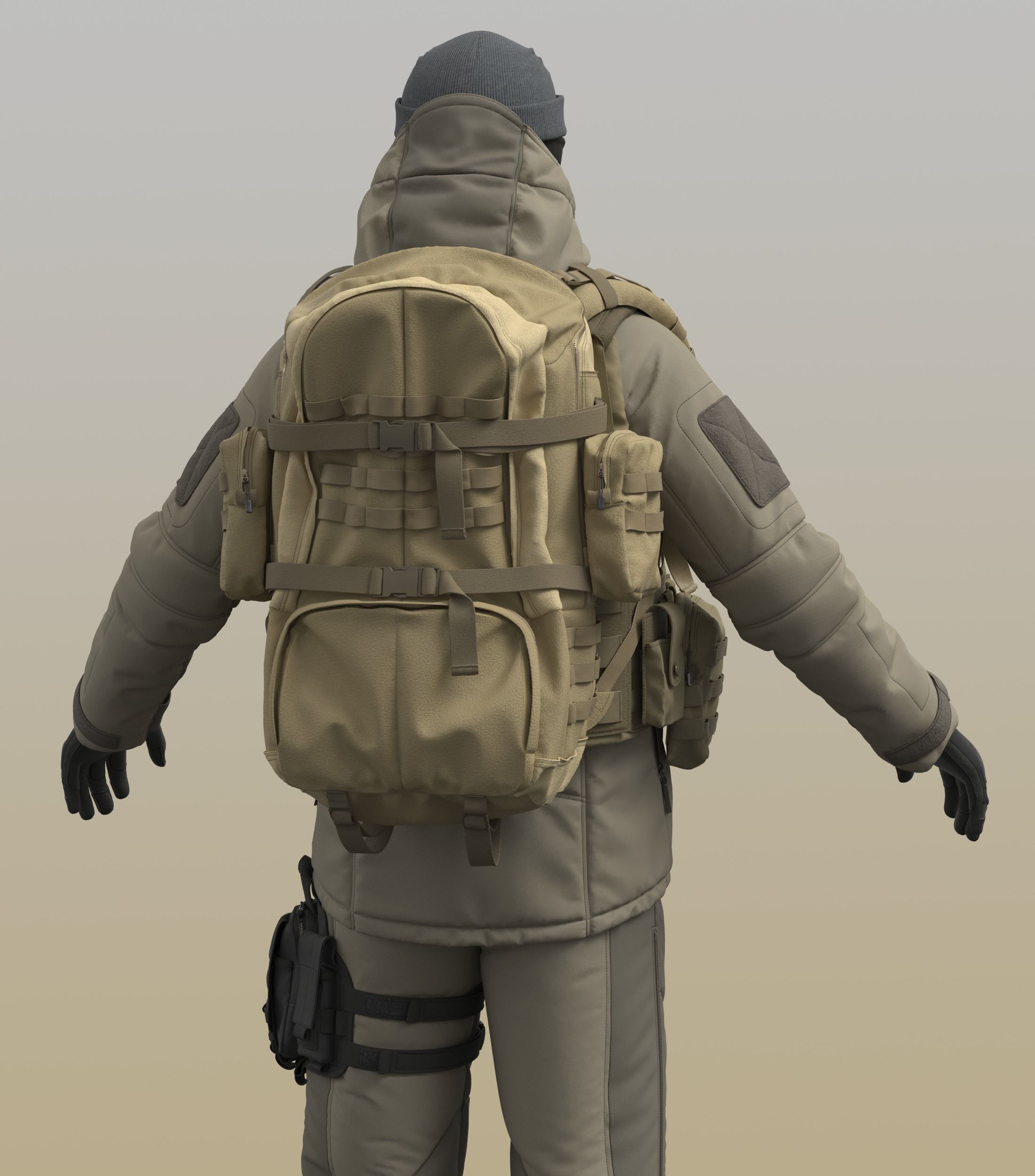 Military Backpack 3D model_3