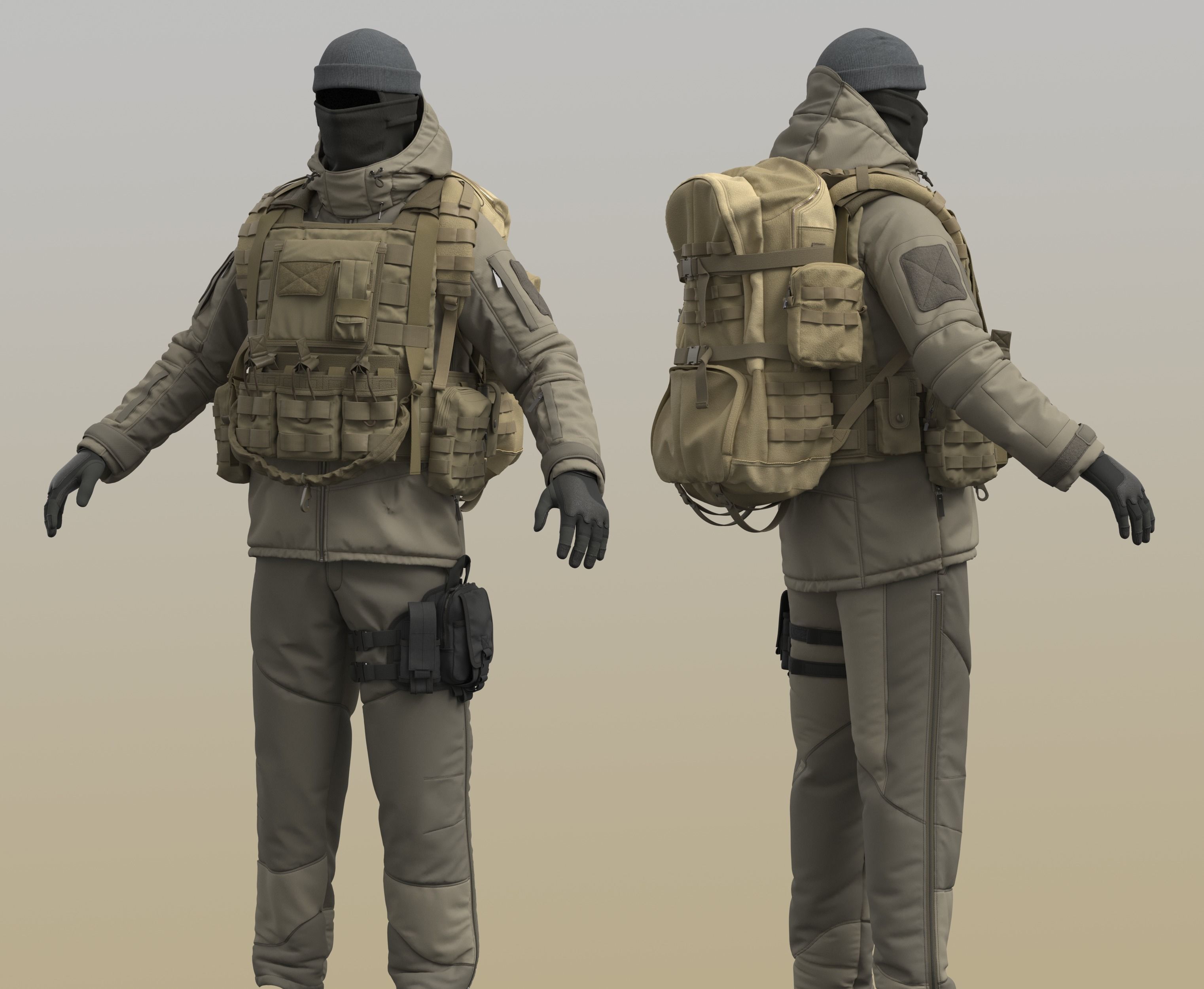 Military Backpack 3D model_2