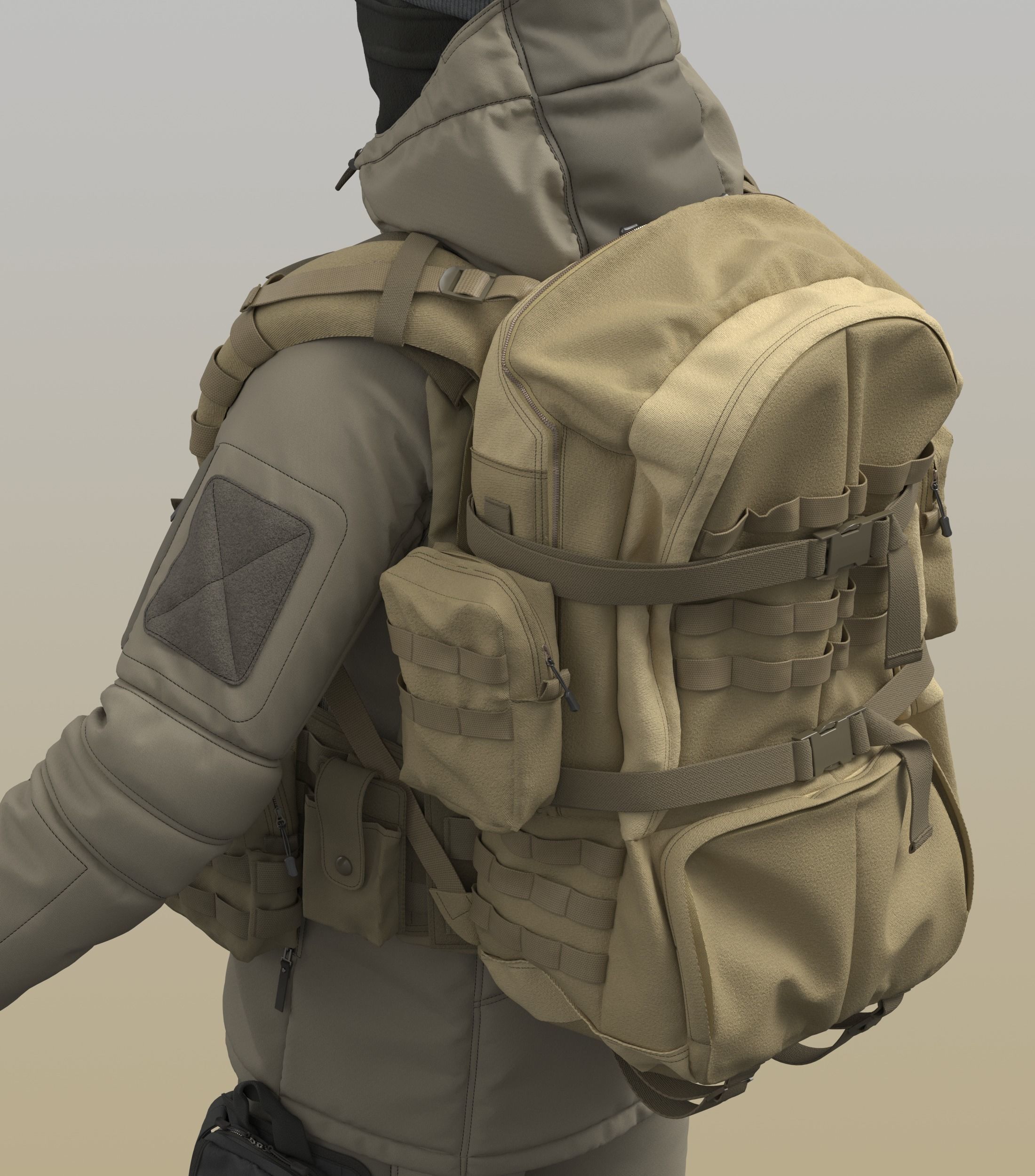 Military Backpack 3D model_4
