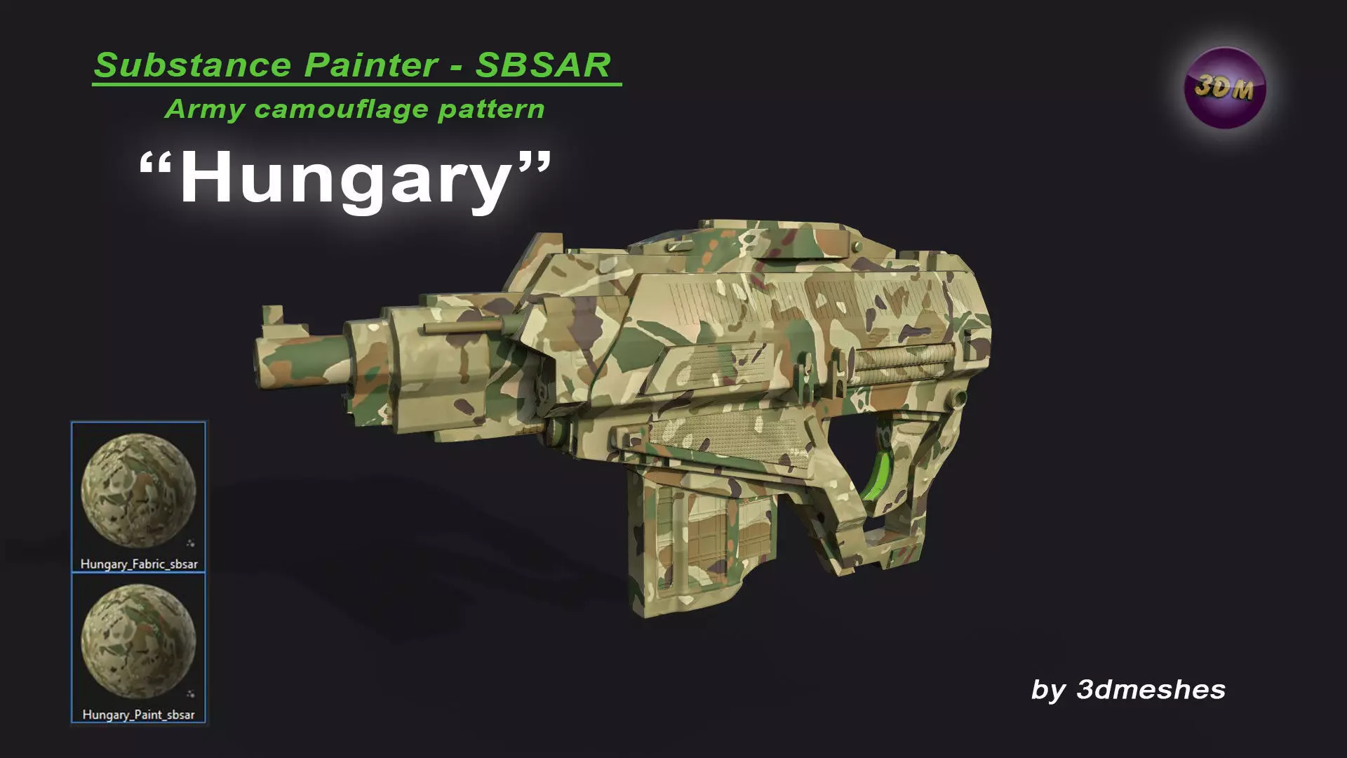 Hungary - Army Camouflage Pattern - SBSAR Material 3D model