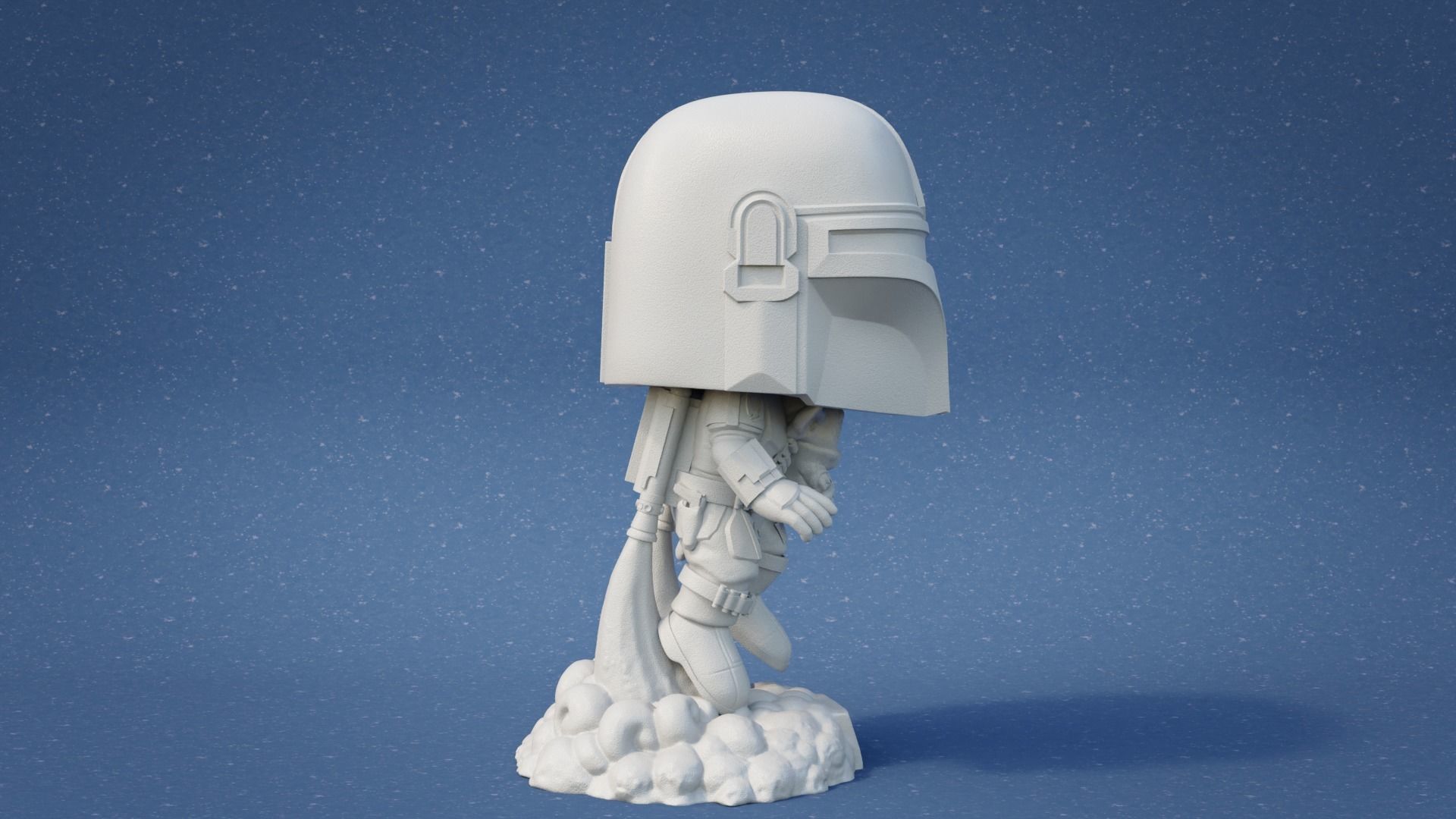 Pop figure Mando 3D print model_3