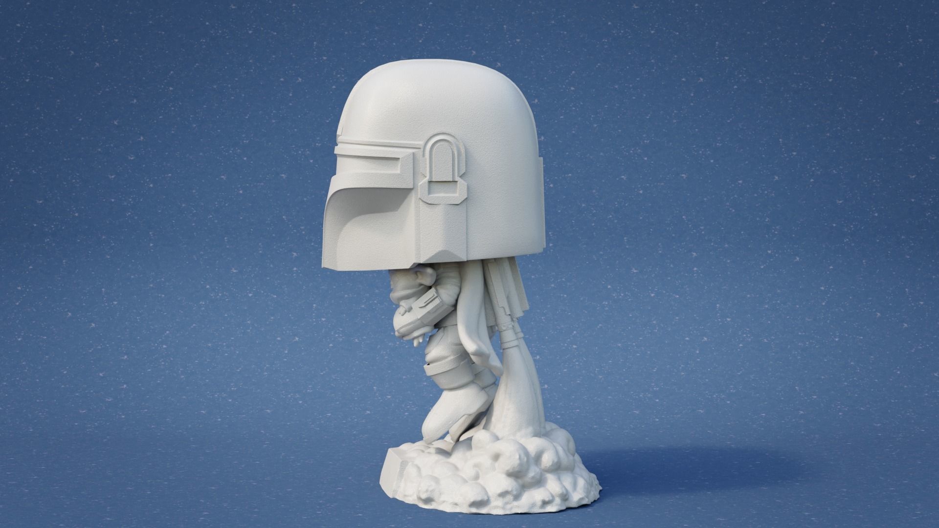 Pop figure Mando 3D print model_5